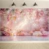 2D Romantic Pink Rose Flower Backdrop Wedding Party Background
