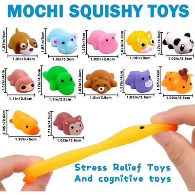 1/12 Stück Mini-Mochi-Tier-Quetschspielzeuge für Gastgeschenke, Kawaii-Fidget-Spielzeuge zur Stressbewältigung, sensorische Spielzeuge, Mitgebseltütenfüller