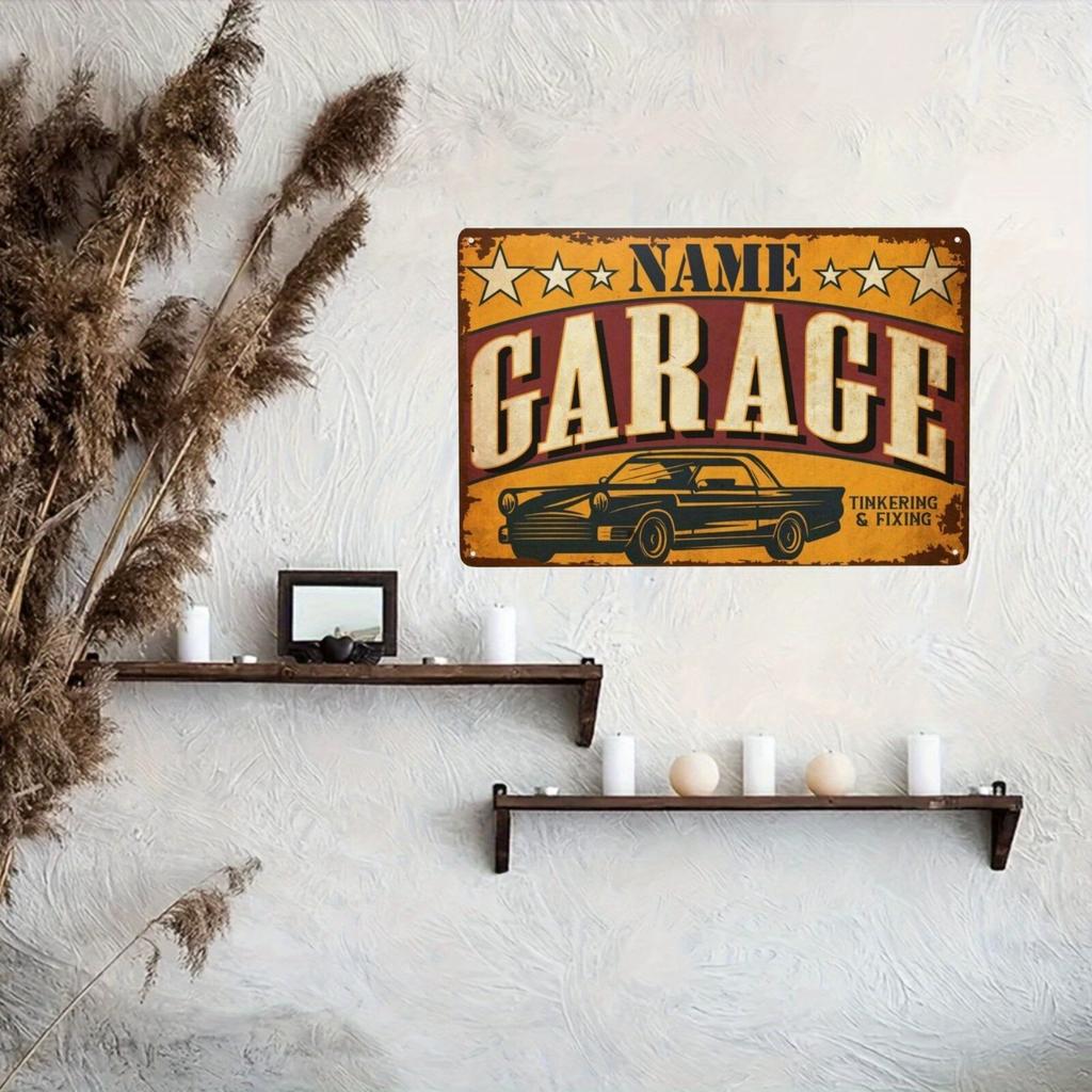 Plaque Métallique Personnalisée Rétro Garage Man Cave Bureau Décoration Murale