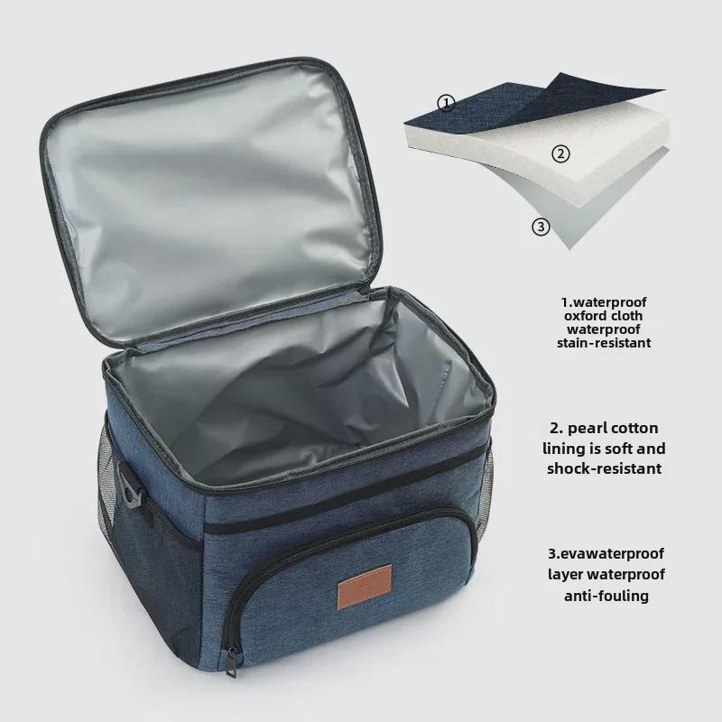 Cross-Border Leak-Proof PEVA Lunch Box Bag: Thick, Large Capacity, Portable & Insulated for Outdoor Use