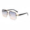 Men's Stylish Semi-Rimless UV-Blocking Driving Sunglasses for Large Faces
