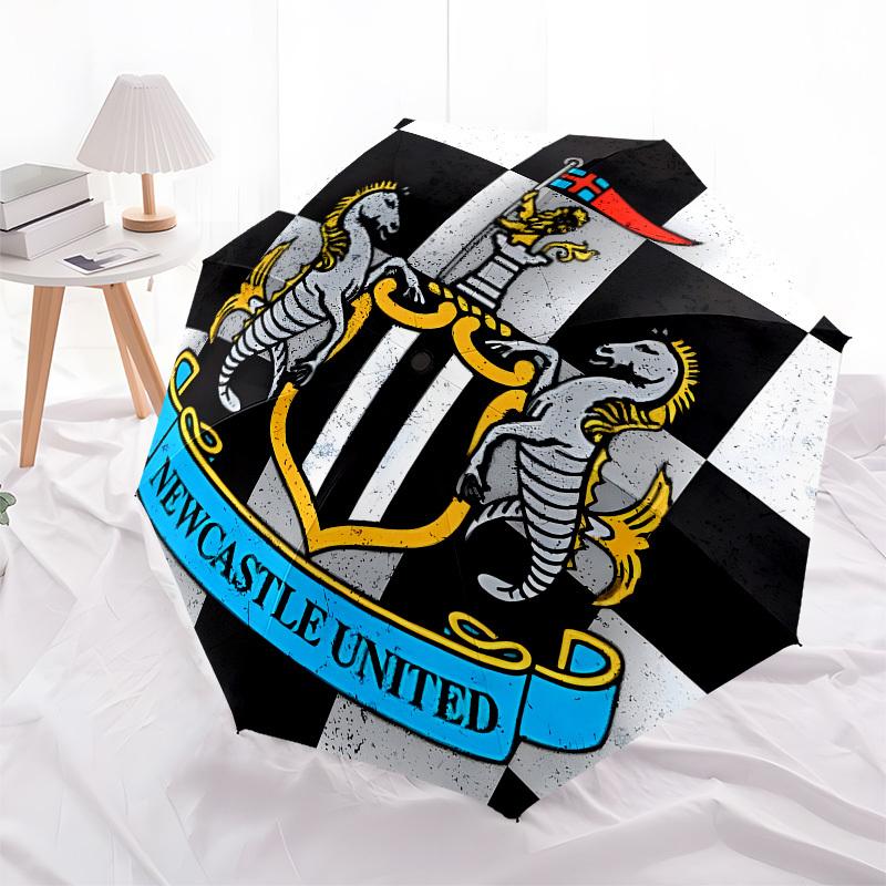 Newcastle United, Ombrello Portatile con Apertura e Chiusura Automatica, Struttura a 8 Stecche, Adatto per Uomini e Donne in Tutte le Stagioni Perfetto