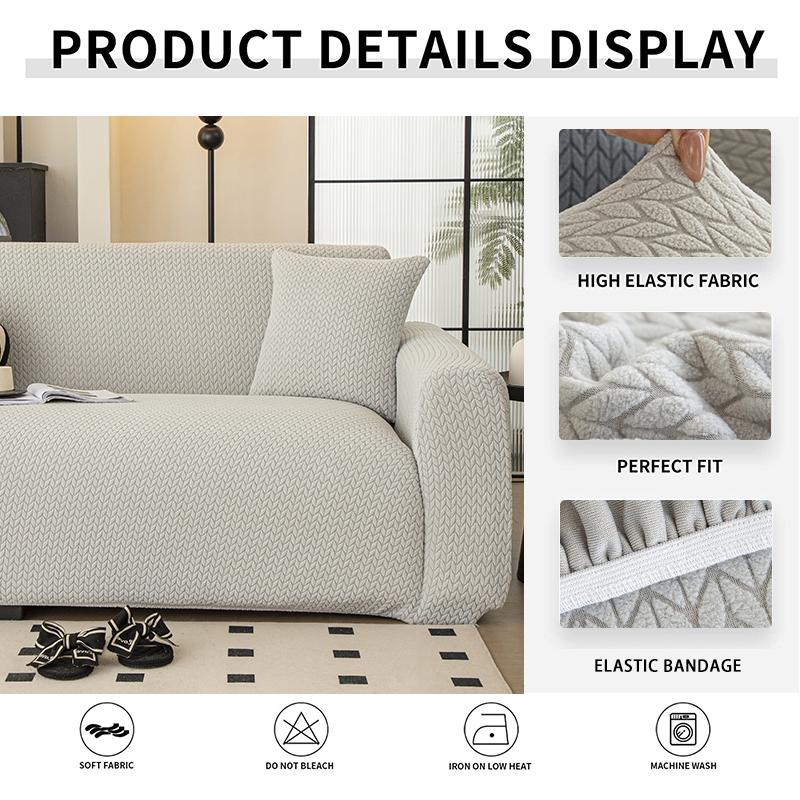 Stretch Couch Cover All-inclusive Thicken Sofa Covers with Elastic Bottom Pets Friendly Washable Furniture Protector 1-4 seater