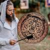 Shaman Drum With Drum Stick Sound Healer Siberian Shaman Alchemical Moon Drum for Spiritual Music, Reflection Meditation