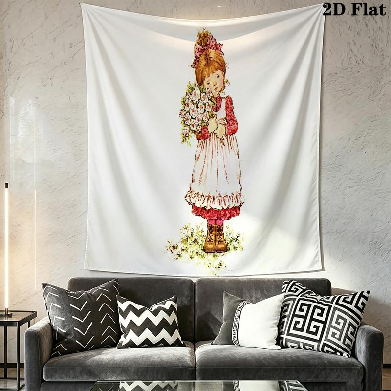 Sarah Kay Wall Tapestry Aesthetic Wall Hanging Printed Fabric Blanket Decorative Tapestries for Bedroom Living Room Home Decor