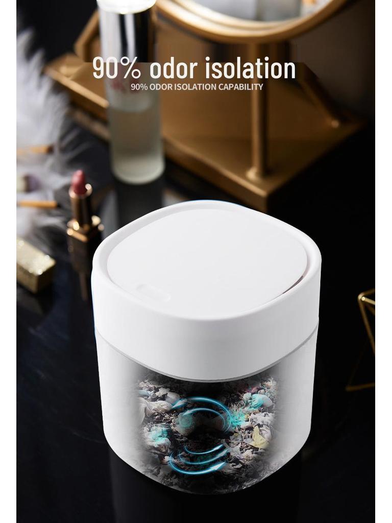 Nordycki Mini Kosz na Śmieci na Biurko z Pokrywką - Kompaktowy Kosz na Odpady Kuchenne i Biurowe