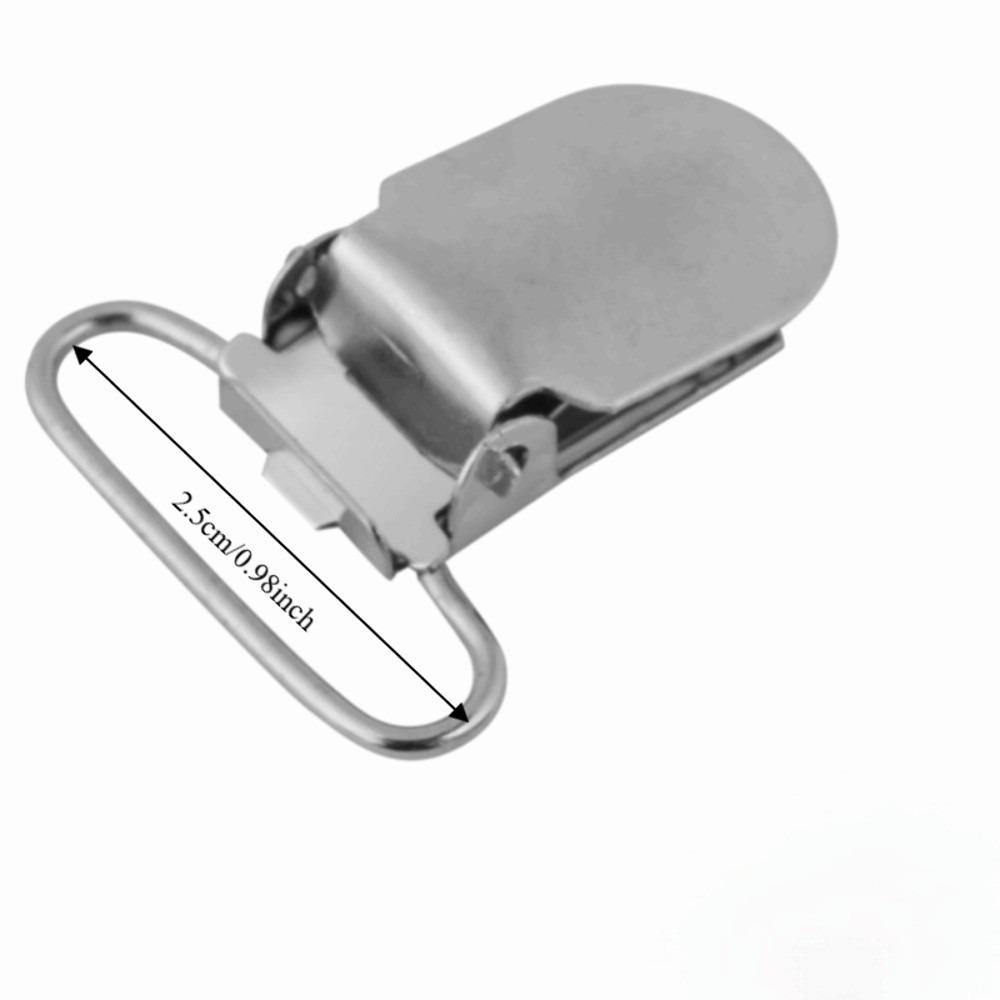 20pcs Rugged Fasteners Metal Suspenders Clips Silver Metal Adjustable Fastener Accessory