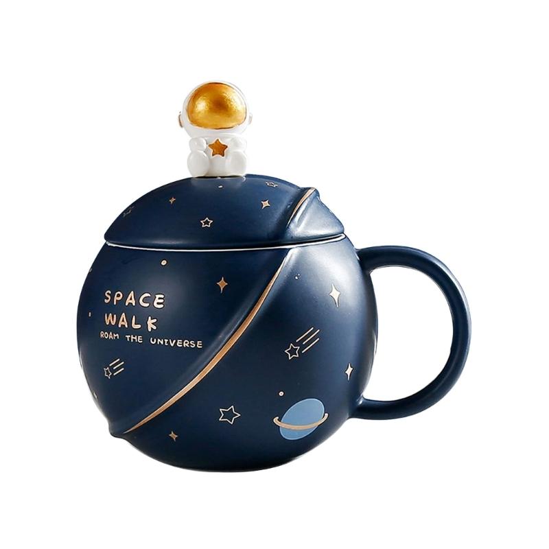 400ML Novelty Space Mug Space Themed Water Cup Astronaut Coffee Cup Ceramic Material Perfect for Water Milk Beverages