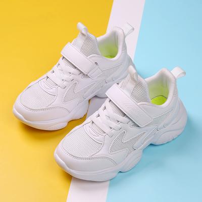 Children's Little White Shoes Spring and Summer Boys and Girls Mesh Breathable Non-slip Sports Shoes Medium and Older Children's Soft-soled Running