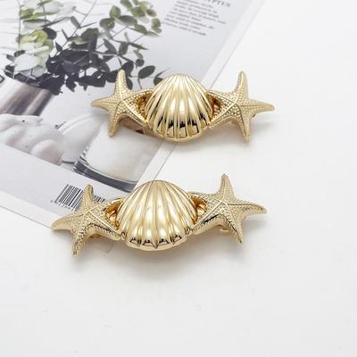 Ocean-Themed Women's Simple Shell & Star Hair Clip for Half-Up Ponytails