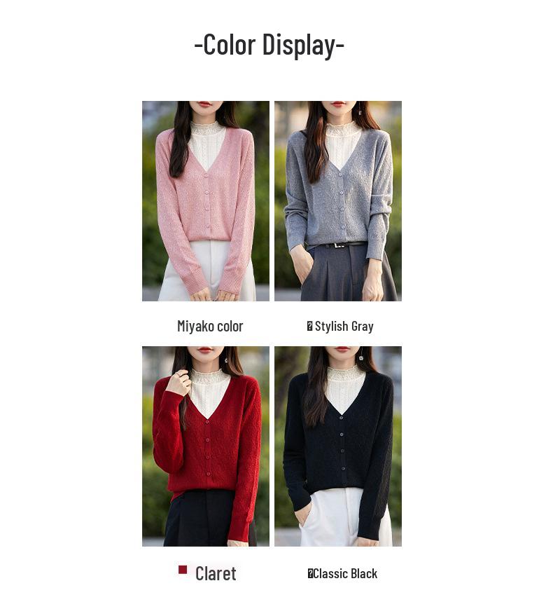 16G Fine Wool Lace Two-Piece Sweater: Delicate, Half-High Neck Knitwear for Autumn/Winter