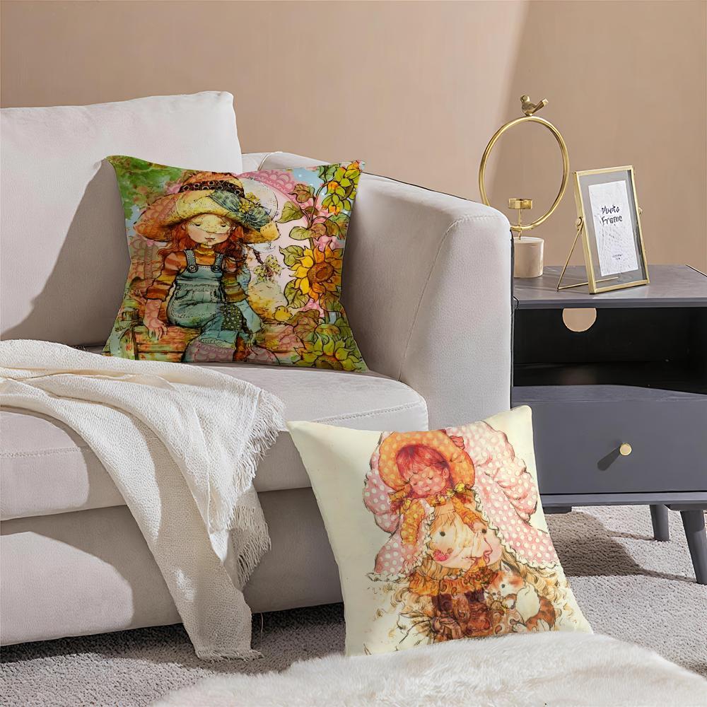 Sweet Anime Baby S-Sarah Kay Pillow Case Sofa Living Room Bedroom Headboard Backrest Cushion Square Cushion