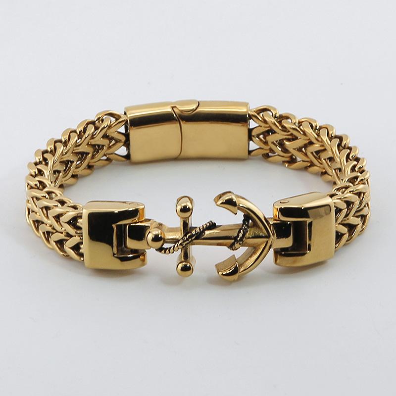Stainless Steel Double Row Cuban Link Bracelet for Men Women Polished Geometric Style 12mm Width Jewelry