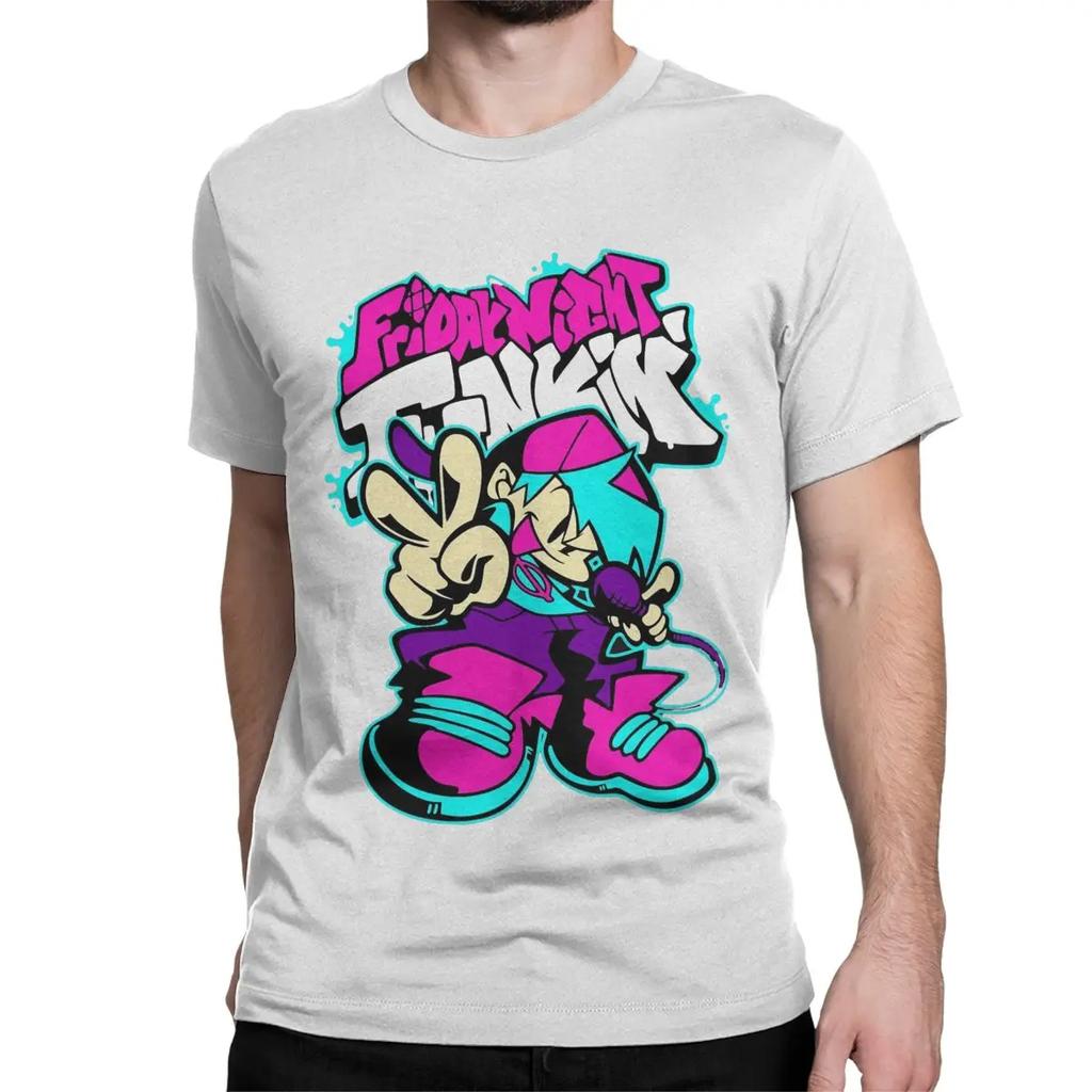 Freund Spiel FNF Bf T-Shirts für Männer Frauen 100% Baumwolle T-Shirt Friday Night Funkin Kurzarm T-Shirt Übergröße Oberteile
