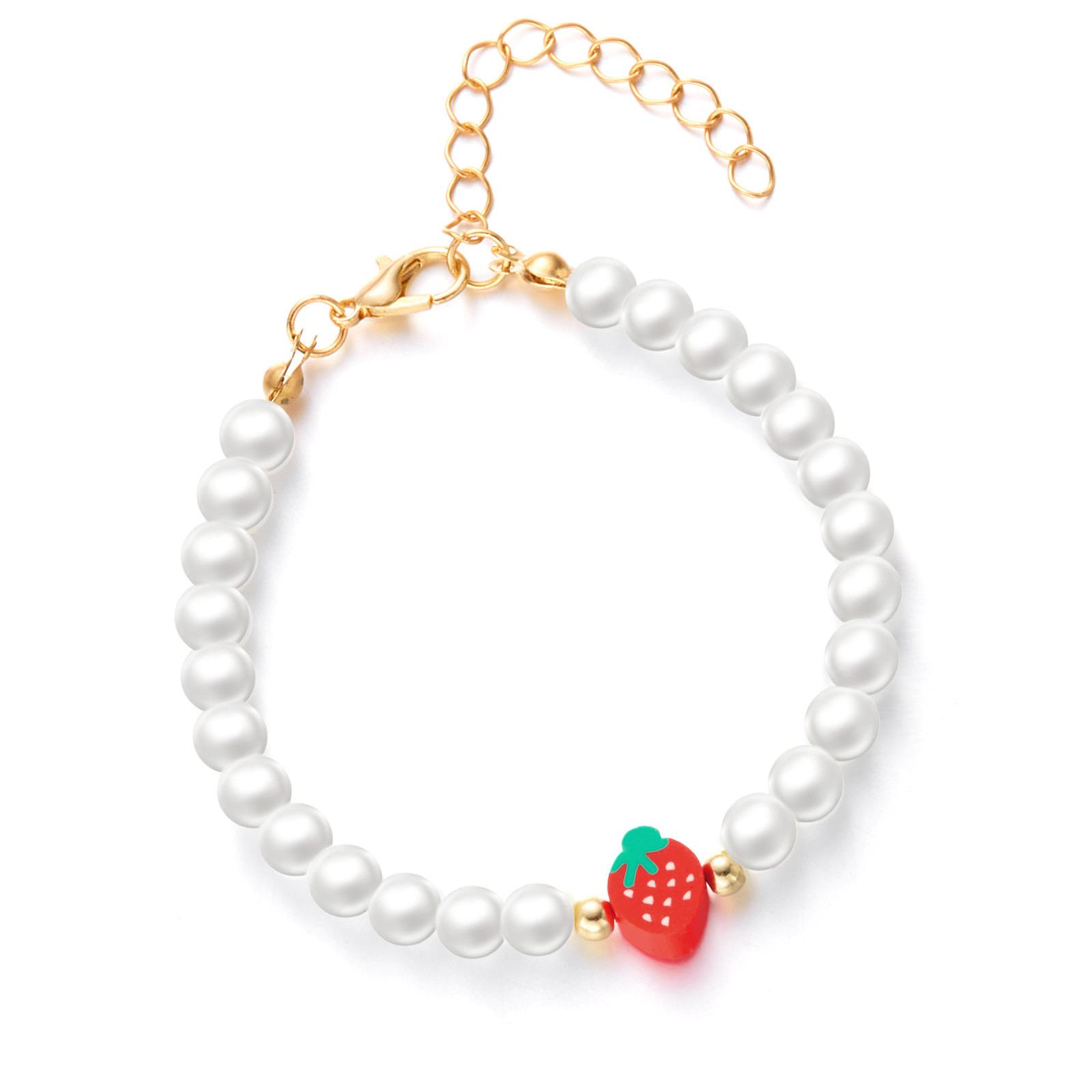 

Милый набор ожерелий из бусин с клубничками, многослойный, ручной работы, из высококачественных материалов, идеально подходит для молодых женщин B красный