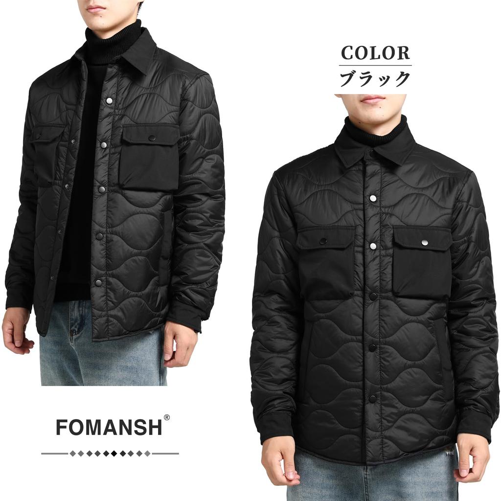 FOMANSH Daunen Stehkragen Mehrere Slim Fit Herrenjacke, Gepolstert, Kragen, Kapuzenlos, Taschen, Warm,