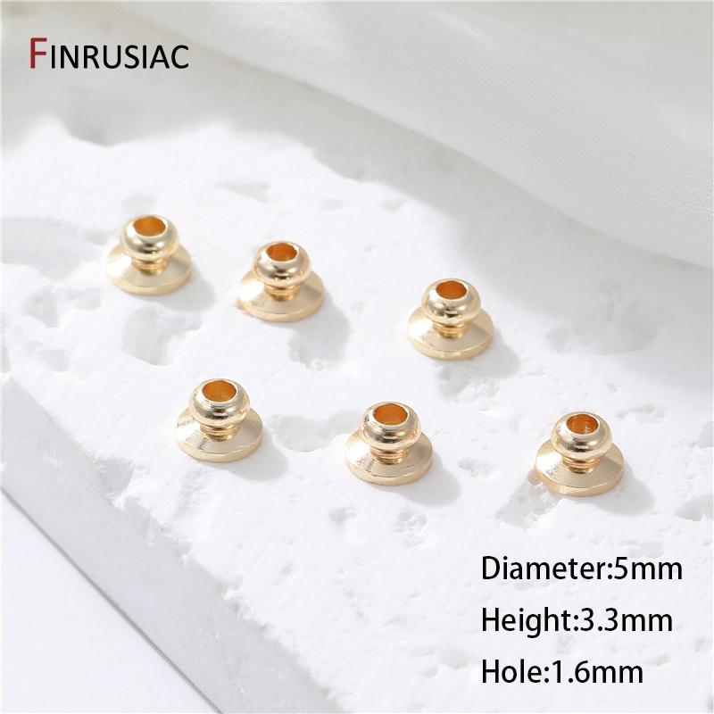 

14K Gold Plated Brass Flat Wheels Beads Saucer Beads Loose Spacer Beads For DIY Bracelet Necklace Jewelry Making Accessories 10pcs