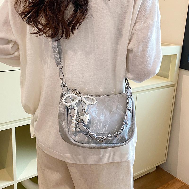 Chic And Fashionable Shoulder Crossbody Purse For Women In Black White Gray Green