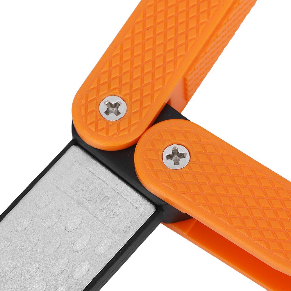 Double Sided Knife Sharpener Portable Folding Portable AntiSlip   Sharpener(Black )