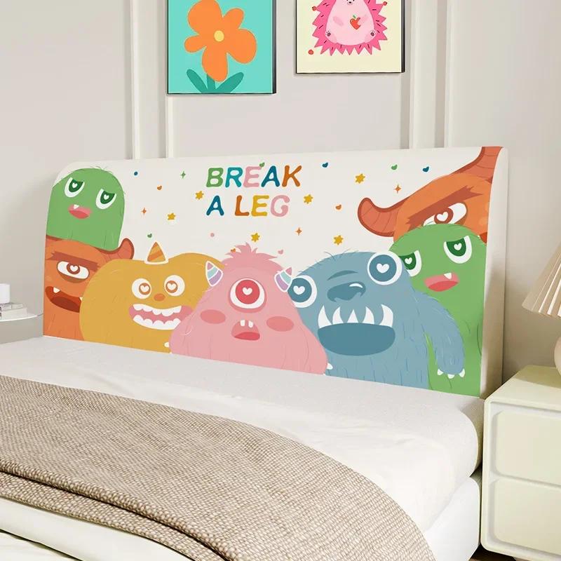 Cute Bed Headboard Cover for Queen King Bed Headboard Slipcover Covers, Dustproof Protector Stretch Cover for Upholstered