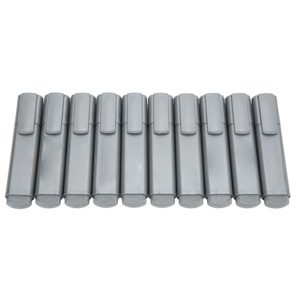 10Pcs Highlighter Metallic Color Odorless Uniform Color Ergonomic Design Stain Repellent Fadeless