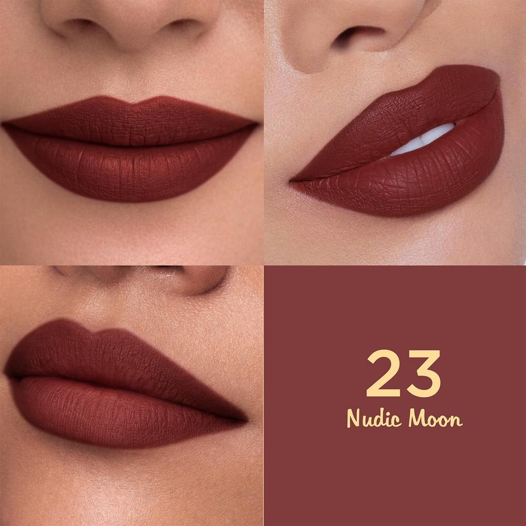 Glam21 Lip Seduction Non- Transfer Crayon Lipstick up to 12 Hours Stay | Lightweight & Longlasting|Creamy Matte | Smudge Proof - 3.6gm| Nudic Moon