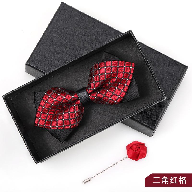 Bow Tie Men'S Wedding Groom Best Man Red Suit Shirt British Brothers Korean Bow Women'S Gift Box