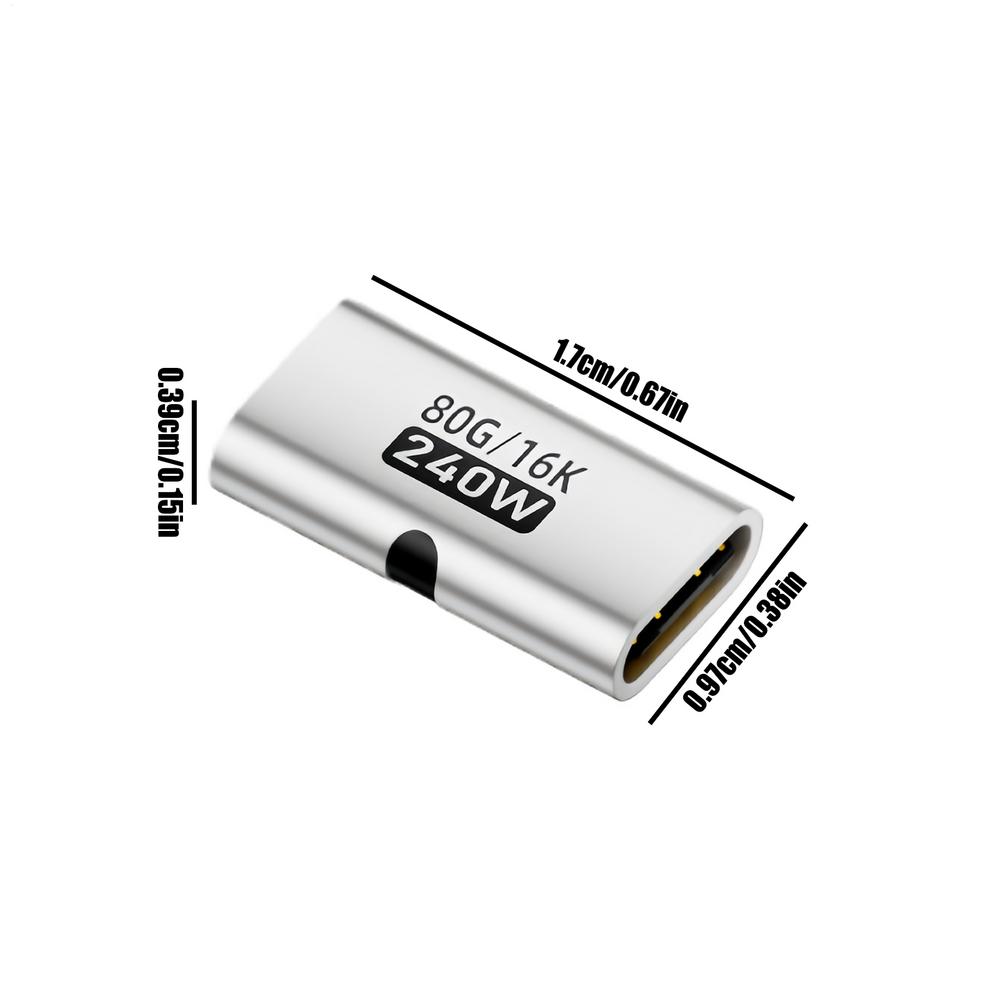 

New USB C Female To Female 240w Connector USB C To USB C Adapter For Home Conference Travel Desktop Computer Laptop Workplace срібний