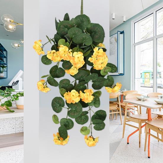 Hängende Künstliche Malus Spectabilis 11 Gabeln UV-Beständig Realistische Falsche Blume Hochzeitsparty Innen Außen Garten Wandbehang Kunstblume