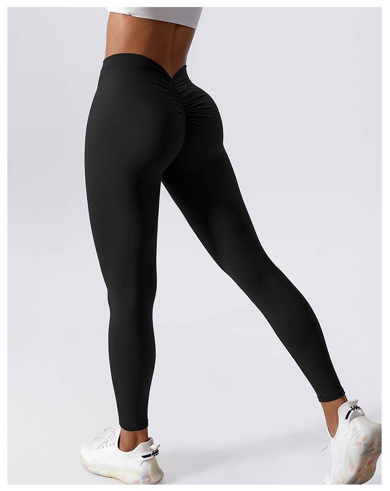 Women's High Waist V-Back Scrunch Butt Leggings, Buttery Soft Tummy Control Yoga Pants For Gym Workout & Daily Wear