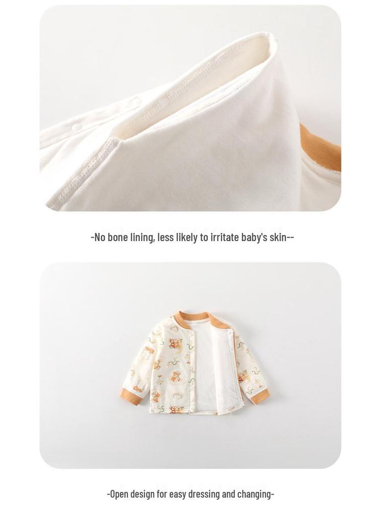 High-Waisted Baby Winter Clothing Set - Padded Two-Piece Cotton Underwear for Autumn/Winter