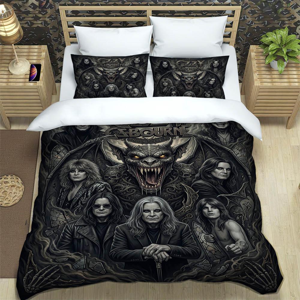 Set Biancheria da Letto Stampati Ozzy Osbourne squisito set di biancheria da letto copripiumino set piumone set biancheria da letto lusso regalo di compleanno