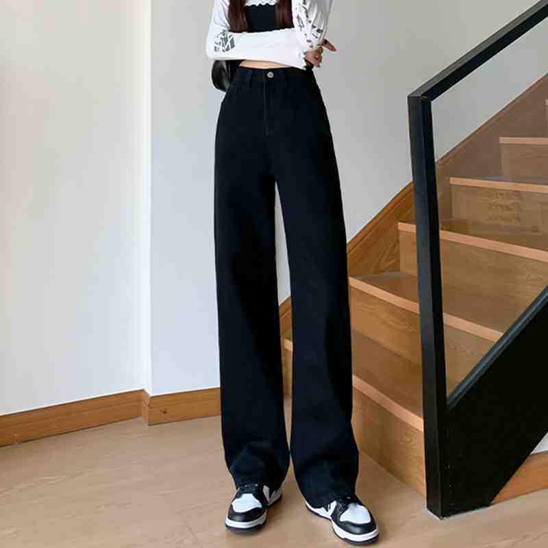 

Women s Spring 2025 High-Waisted White Wide-Leg Jeans: Slimming, Loose, Drape, Floor-Length Pants for Tall Females. Large