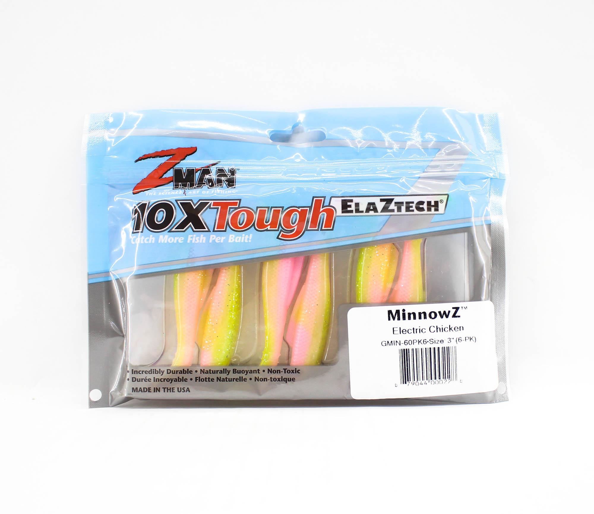 

Zman Soft Lure MinnowZ 3 Inch 6/Pack Electric Chicken (0228)