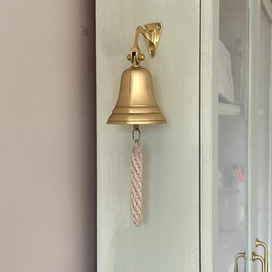 10.16 Cm Solid Brass Ships Bell Dinner Wall Porch Service Bell Solid Brass Restaurant Bell