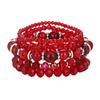 Glass Bead Layered Bracelet Faceted Multi-Strand Bracelet Retro Stackable Bracelet  Vacation