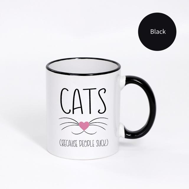 11oz Lustige Süße Katzen Tasse Runder Griff Keramik Teetasse Kreative Keramik Geschenk Tassen für Valentinstag Tee und Heiße Getränke Geschenk