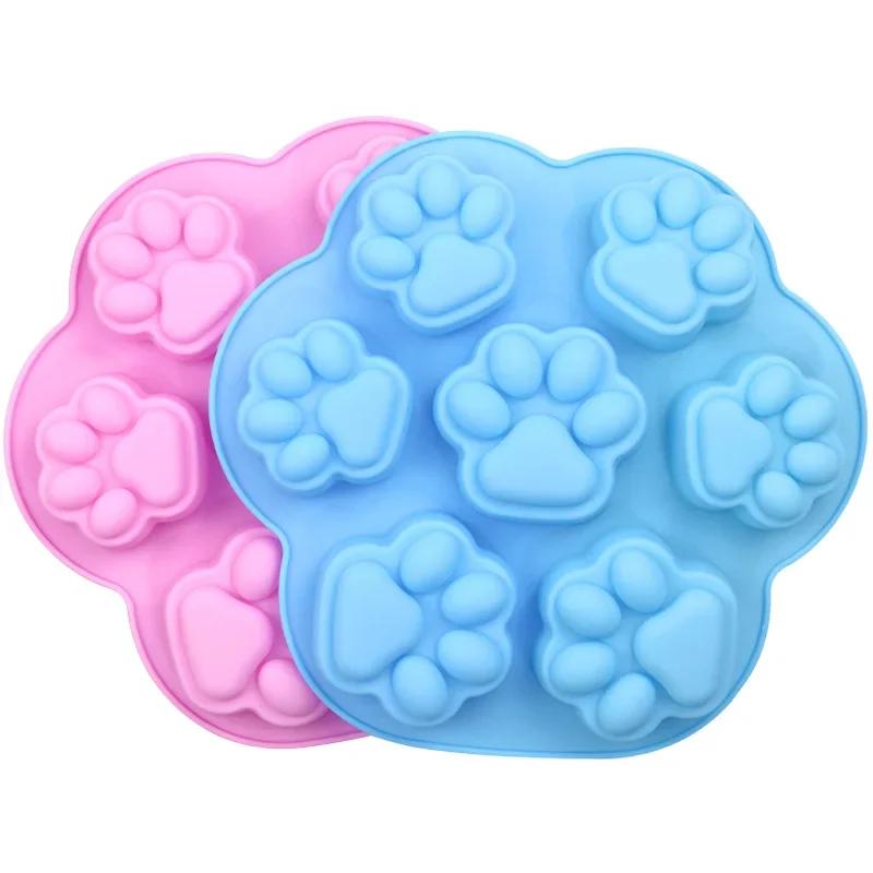 Paw Print Silicone Mold Dog Cat Animal Paw Mould For Candy Fondant Chocolate Jelly Pudding Soap Ice Cube Tray Dog Cat Treats