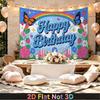Party Backdrop Happy Birthday Birthday Floral Rainbow Butterfly Photo Booth Background Front Door Decor