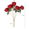 Multicolor Artifcial Rose Flower 7 Heads Photo Props Simulation Rose Flower DIY Green Leaves Faux Flower Rose Party Supplies