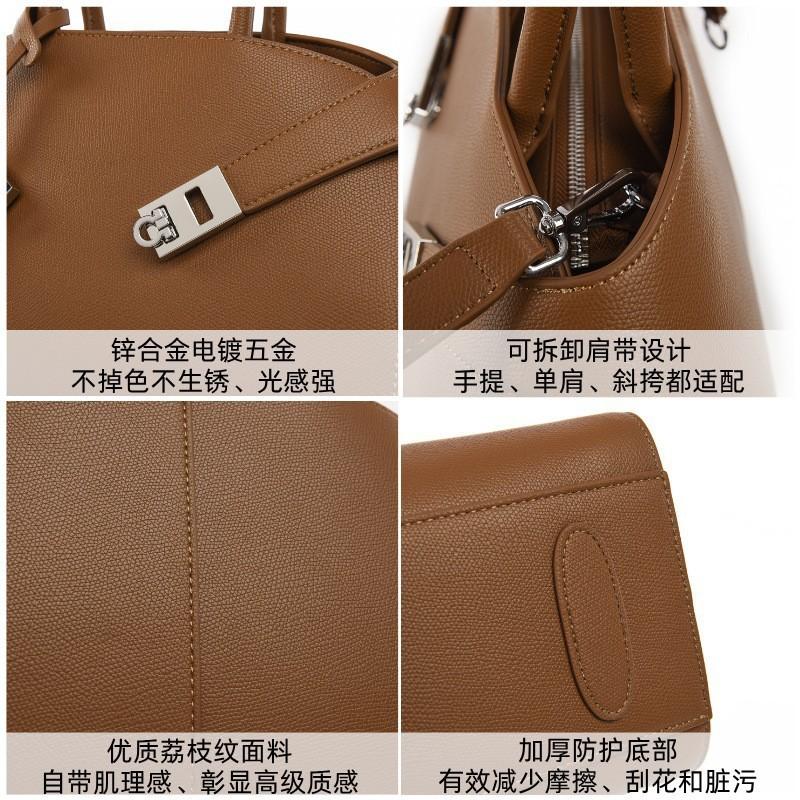 Large Minimalist Tote Bag Women Soft Pillow Shape PU Shoulder With Zip Multiple Interior Pockets