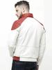 Handmade Men's Red & White New Leather Lambskin Genuine Motorcycle Biker Stylish Jacket