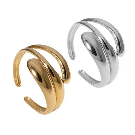 Women Finger Ring Minimalist V-Shaped Geometric Shape Adjustable Fit Open Ring