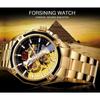 Forsining Men's Fashion Casual Hollow Mechanical Movement Automatic Mechanical Watch GMT1183-2-A