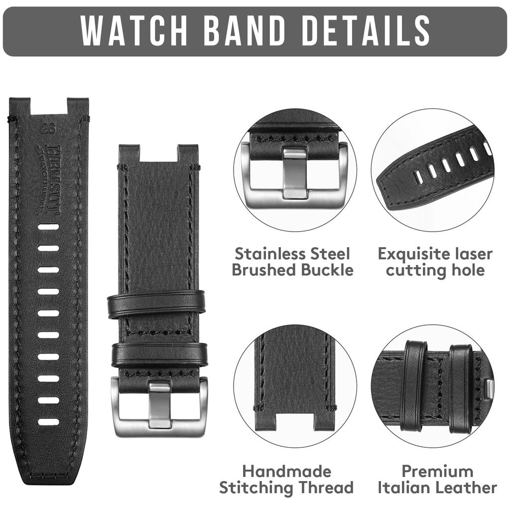 Italian Leather Watch Band for Casio Casio Band GST-210 / GST-300 / GST-400 / GST-410 / GST-210B / GST-S100D / GST-S210B G-Shock