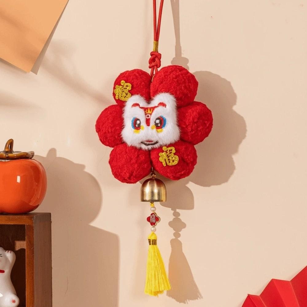Traditional Chinese New Year Pendant Chinese Style Flower Shaped Spring Festival Ornaments with Tassel Bell Hanging