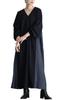Gold Japan Plus Size Long Voluminous Size 5L Women's Dress, Sleeve, Pleated, V-Neck, Sleeves, Stretch, Fall/Winter/Spring, Black, Maru-30063,