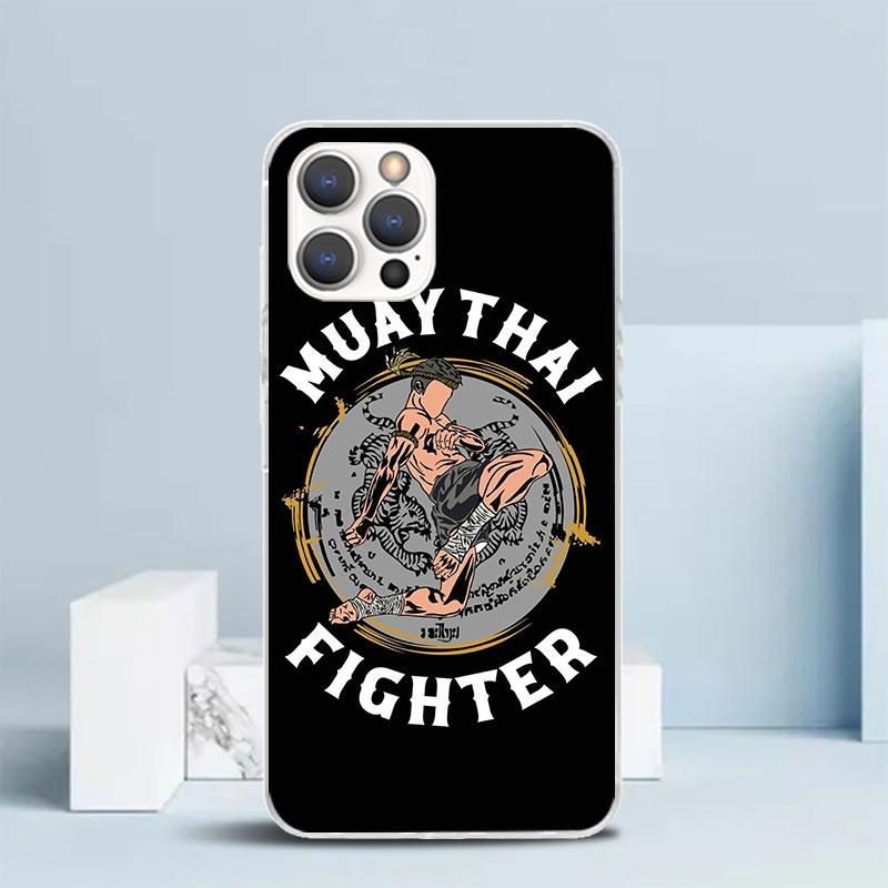 Muay Thai Fight Boxing Phone Case For IPhone 16 17 Air 16E 15 14 Plus 13 Mini 12 11 Pro Max 7 8 + SE 2020 Soft TPU Back Cover 16