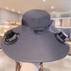 Xin Jing Zhou Solar-Powered Large Brim Cooling Fisherman Hat