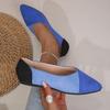 Women's Solid Color Large Size Slip-on Pointed Toe Color Matching Flat Bottom Shallow Mouth Comfortable Casual Shoes